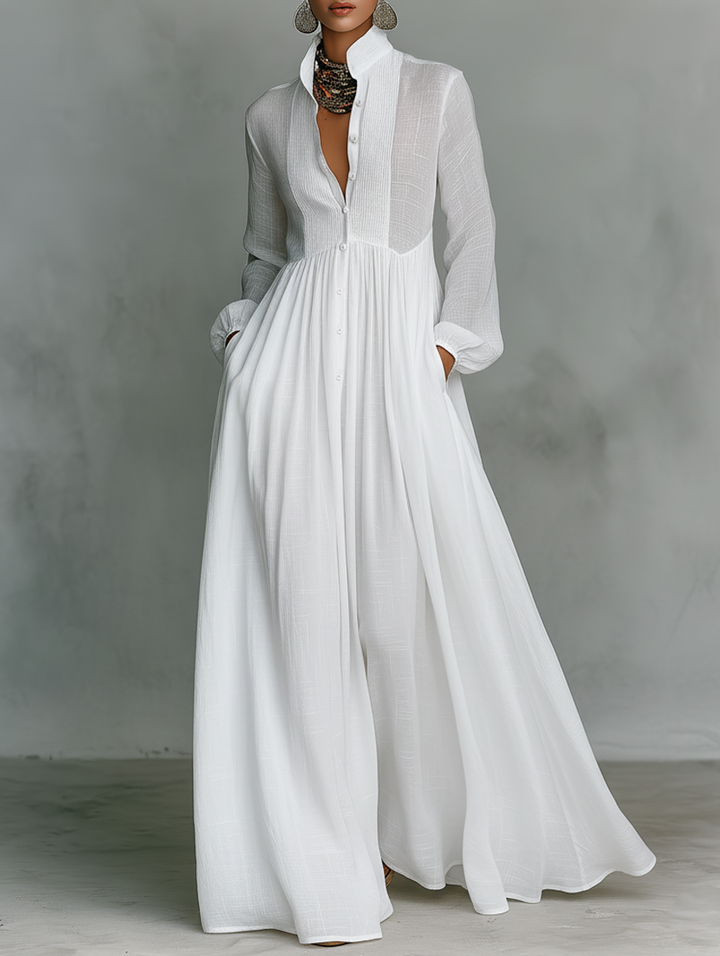 Sabrina Button-Front Maxi Dress