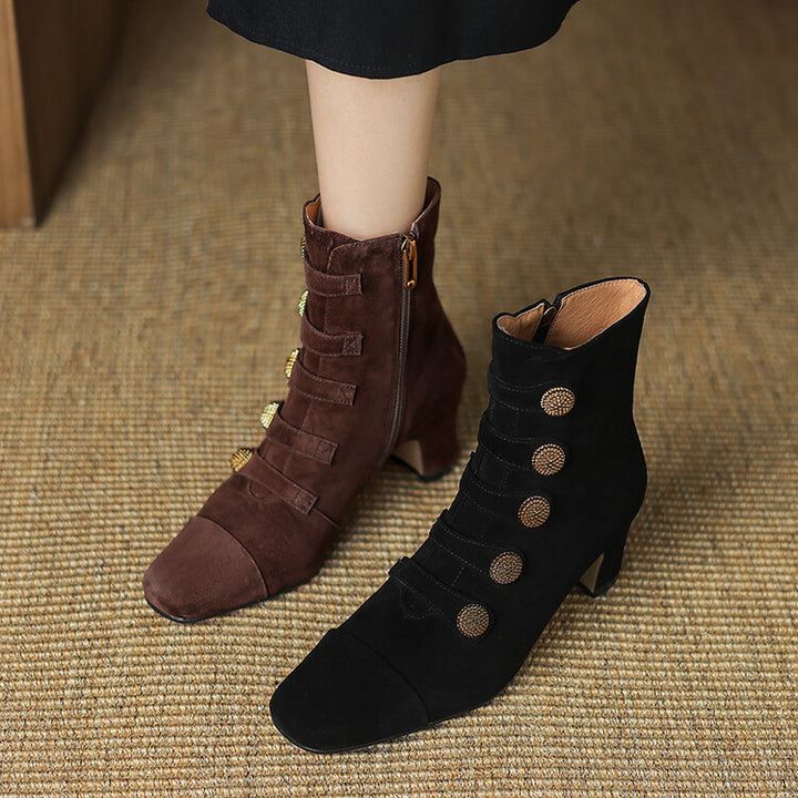 Savira Button Square Boots