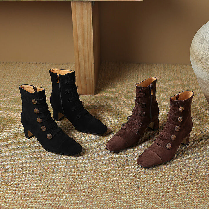 Savira Button Square Boots