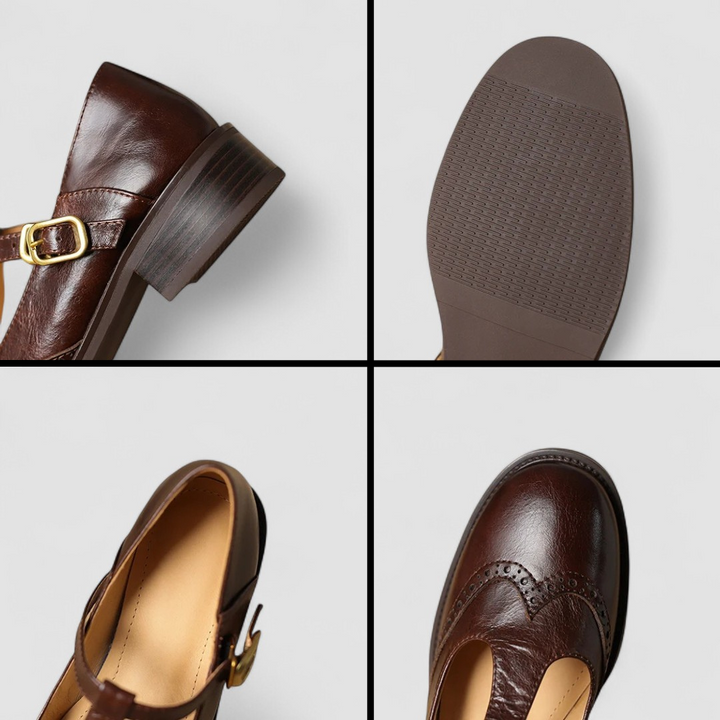 Clara Leather Wingtip Mary Jane