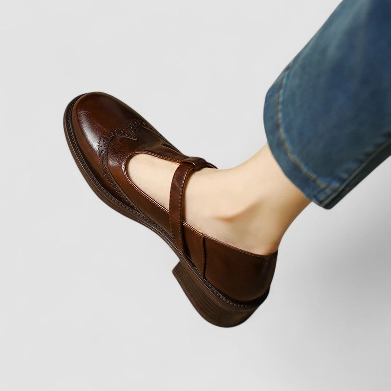 Clara Leather Wingtip Mary Jane