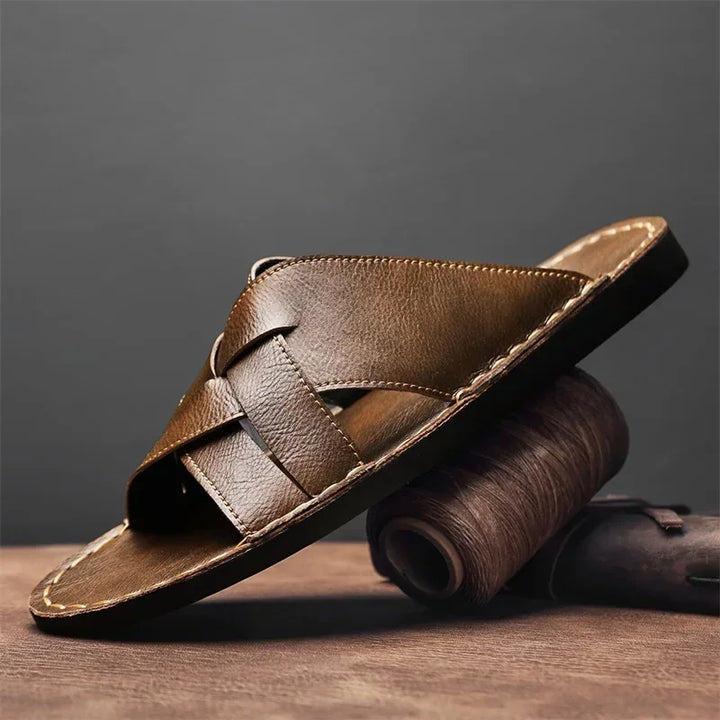 Nord Wood Leather Slides