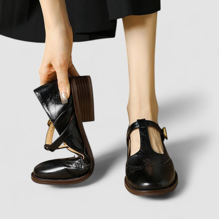 Clara Leather Wingtip Mary Jane