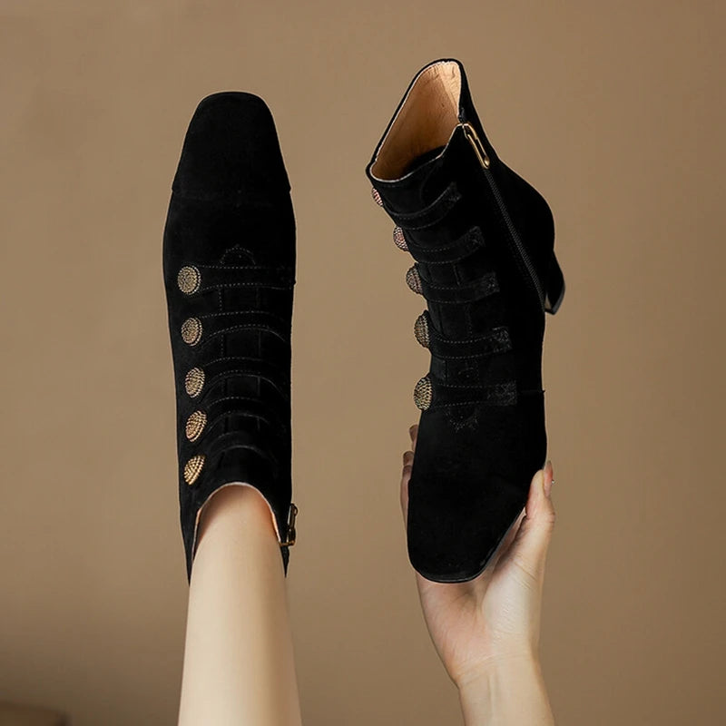 Savira Button Square Boots