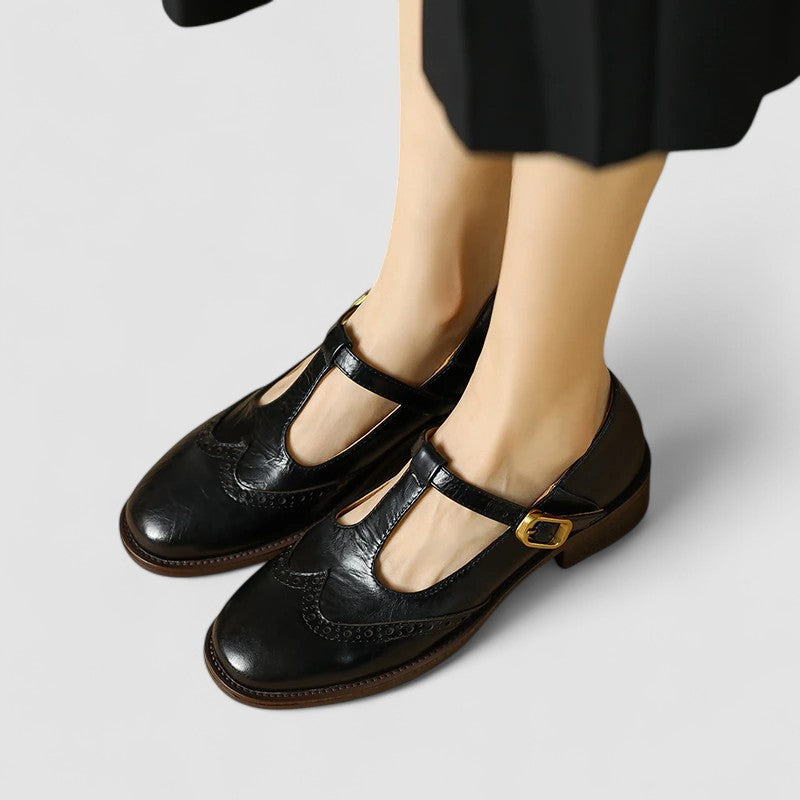 Clara Leather Wingtip Mary Jane