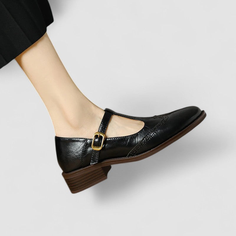 Clara Leather Wingtip Mary Jane