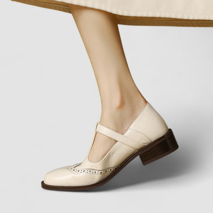 Clara Leather Wingtip Mary Jane