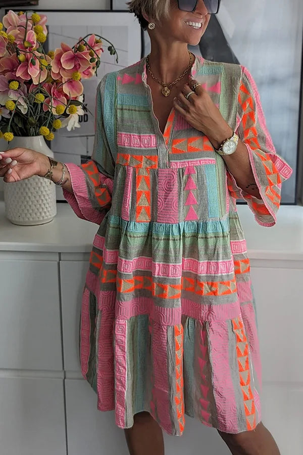 Aria Patterned Midi Dress