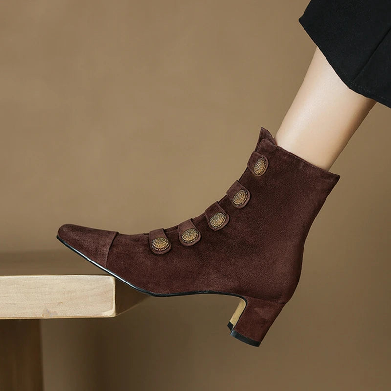 Savira Button Square Boots