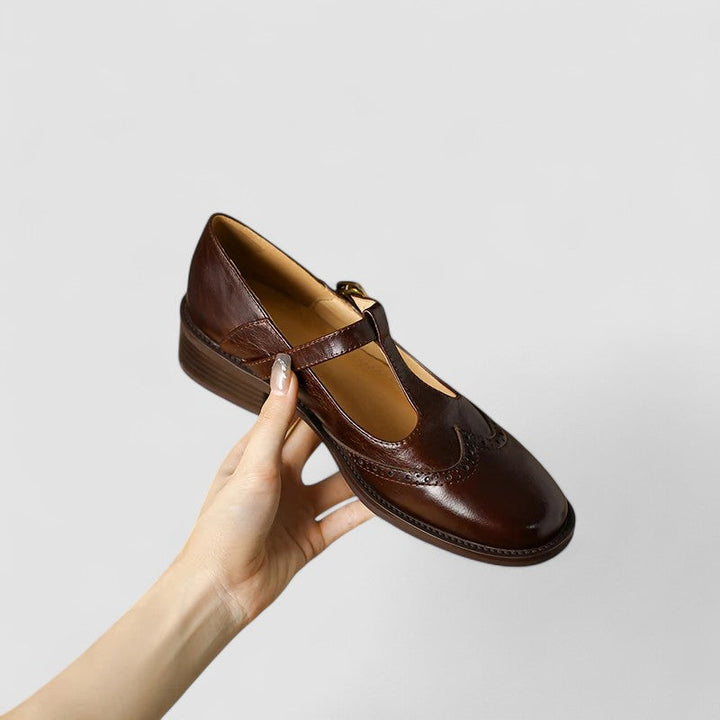 Clara Leather Wingtip Mary Jane