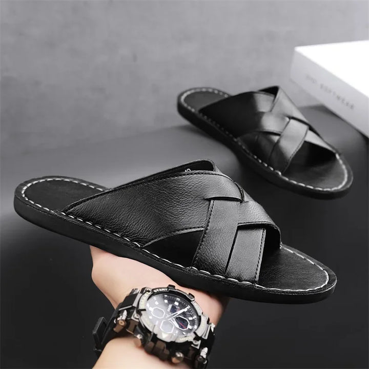 Nord Wood Leather Slides