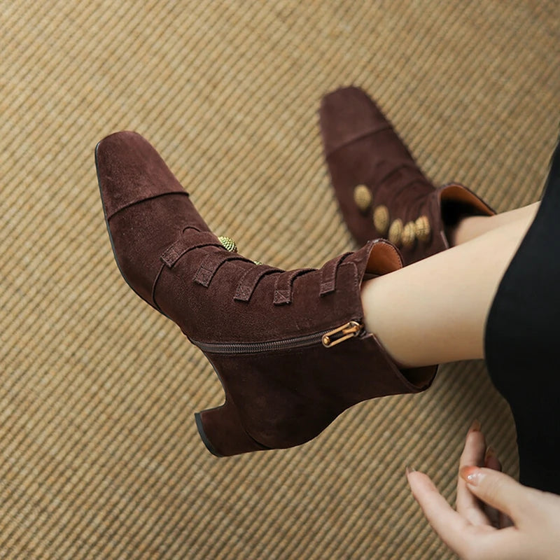 Savira Button Square Boots