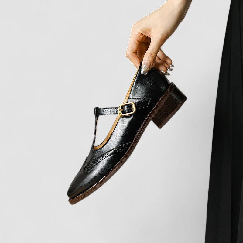 Clara Leather Wingtip Mary Jane