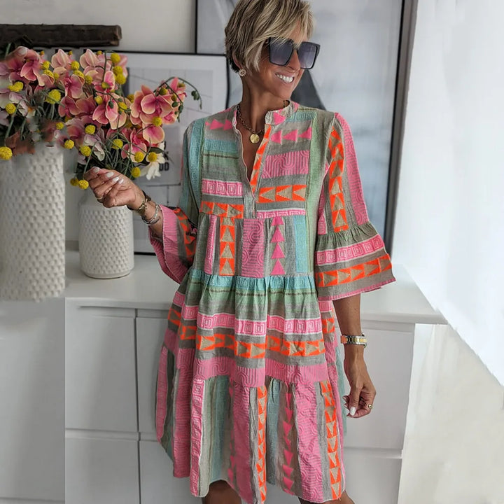 Aria Patterned Midi Dress