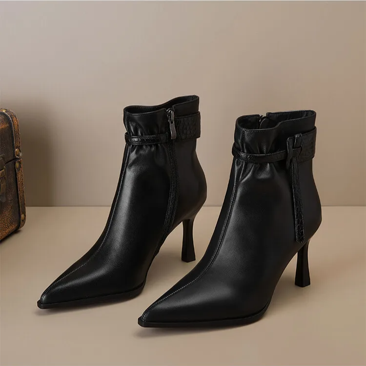 Stella Leather Pointed Boots