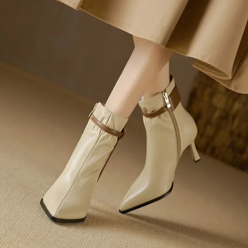 Stella Leather Pointed Boots