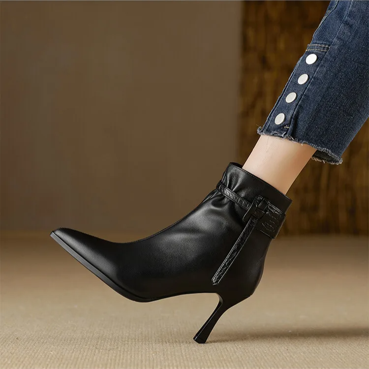 Stella Leather Pointed Boots