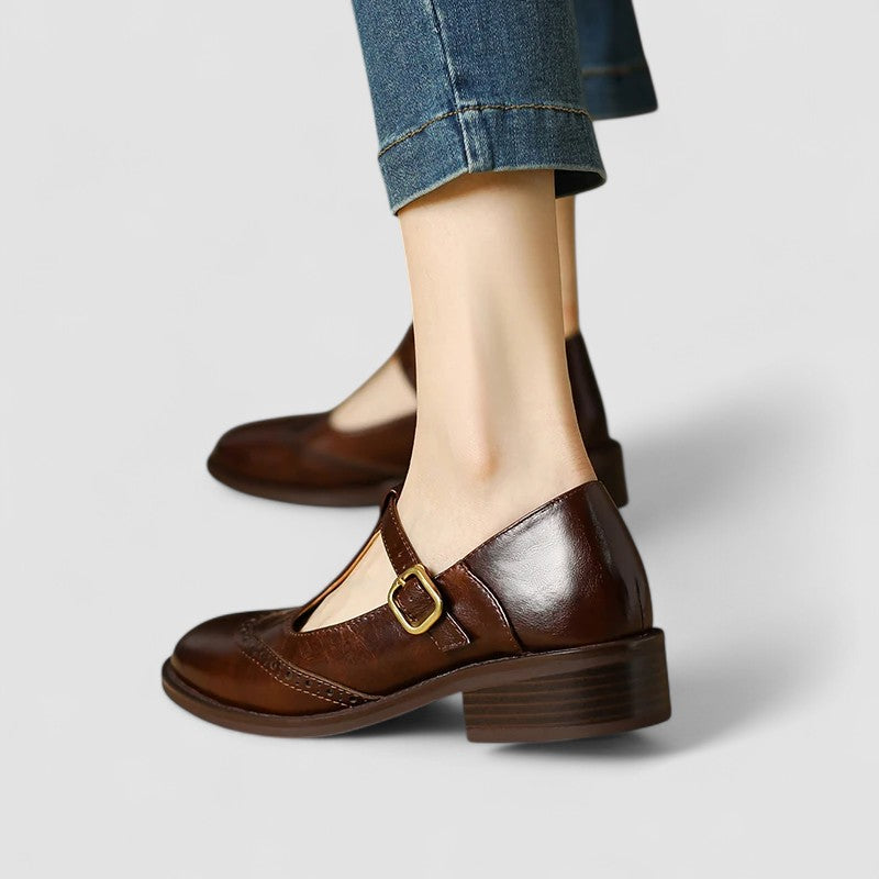 Clara Leather Wingtip Mary Jane
