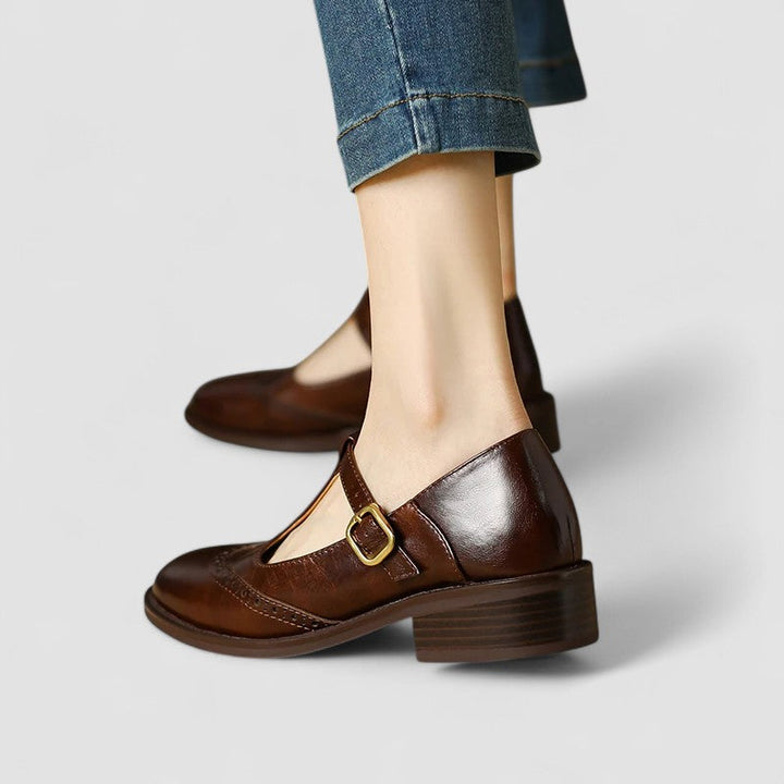 Clara Leather Wingtip Mary Jane