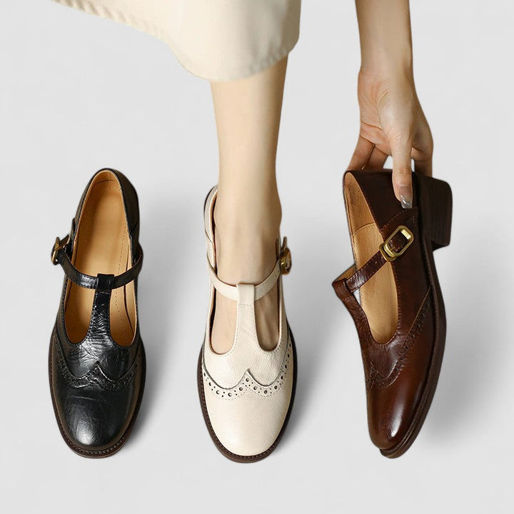 Clara Leather Wingtip Mary Jane