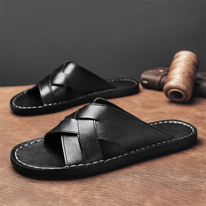 Nord Wood Leather Slides