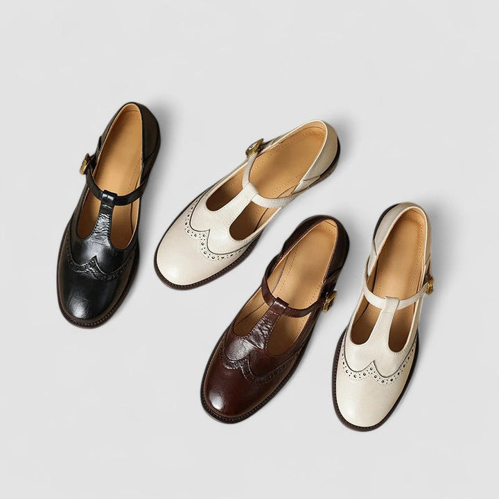 Clara Leather Wingtip Mary Jane