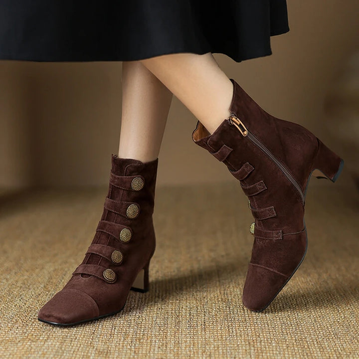 Savira Button Square Boots