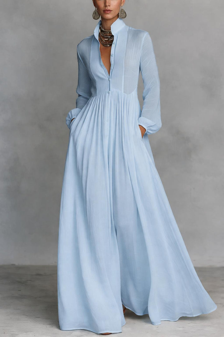 Sabrina Button-Front Maxi Dress