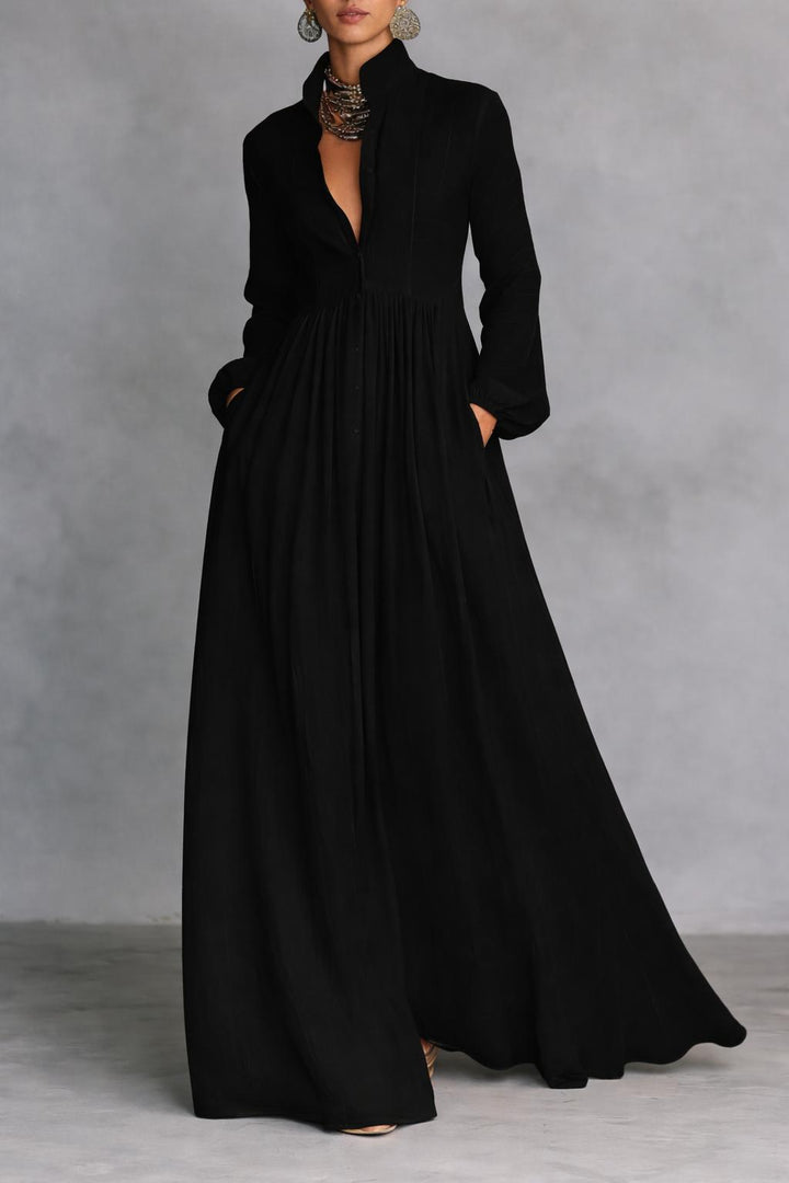 Sabrina Button-Front Maxi Dress