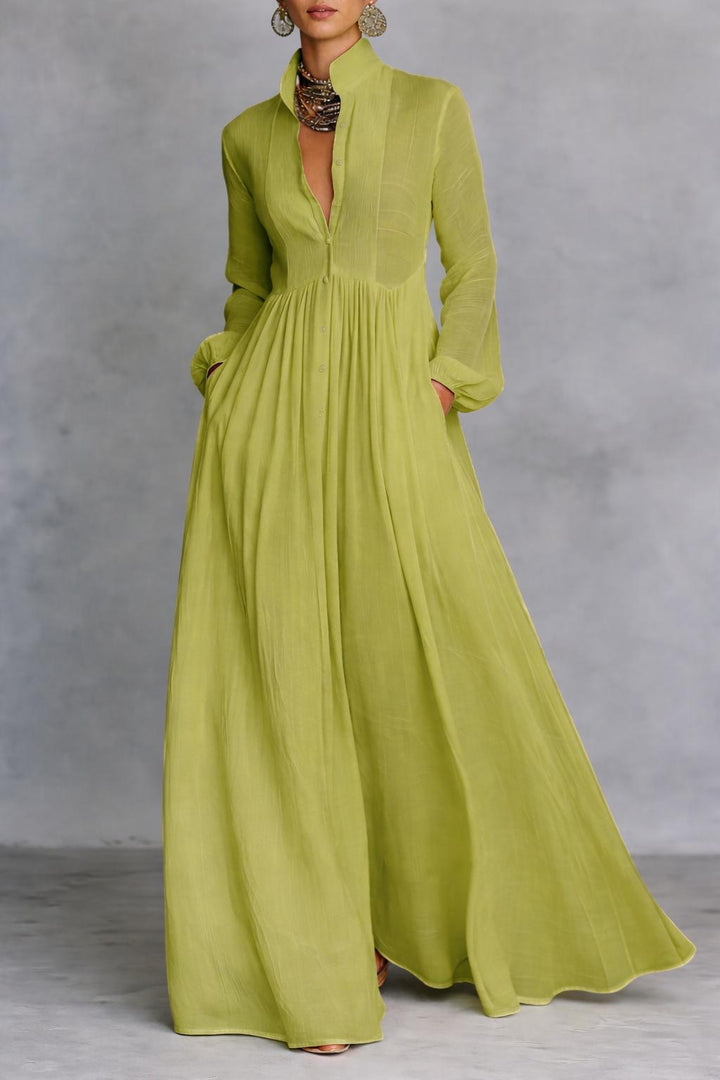 Sabrina Button-Front Maxi Dress