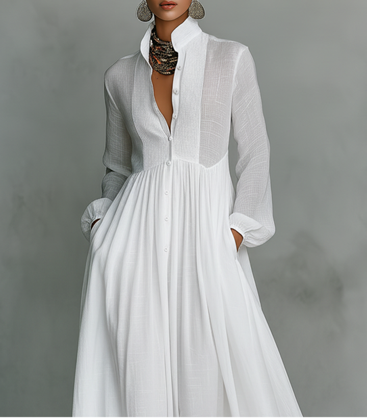 Sabrina Button-Front Maxi Dress