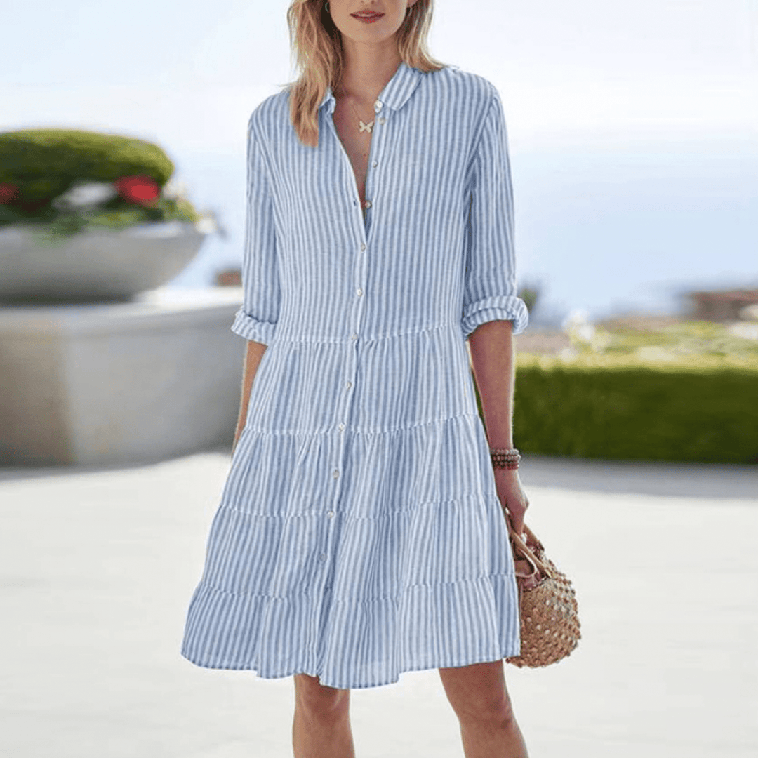 Georgia Linen Stripe Dress
