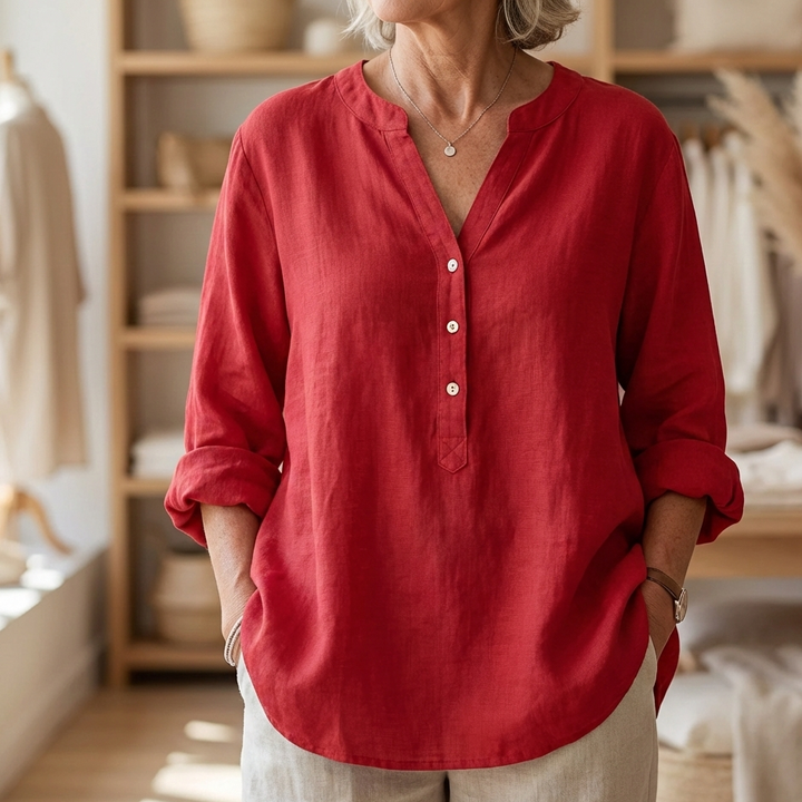 Luna Cotton Linen Blouse